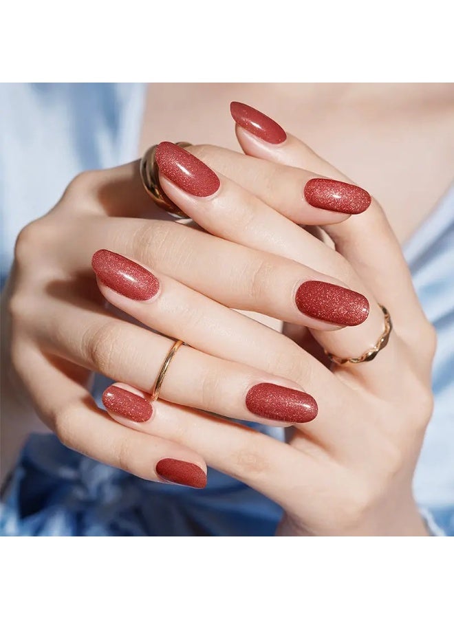 مجموعة كاملة من ملصقات جل الأظافر الممتازة مع معالجة بالأشعة فوق البنفسجية/LED | مجموعة عالية الجودة مع مبرد أظافر، ووسادات تنظيف، وأدوات خشبية، بجودة صالونات التجميل، سهلة الإزالة - Image 2